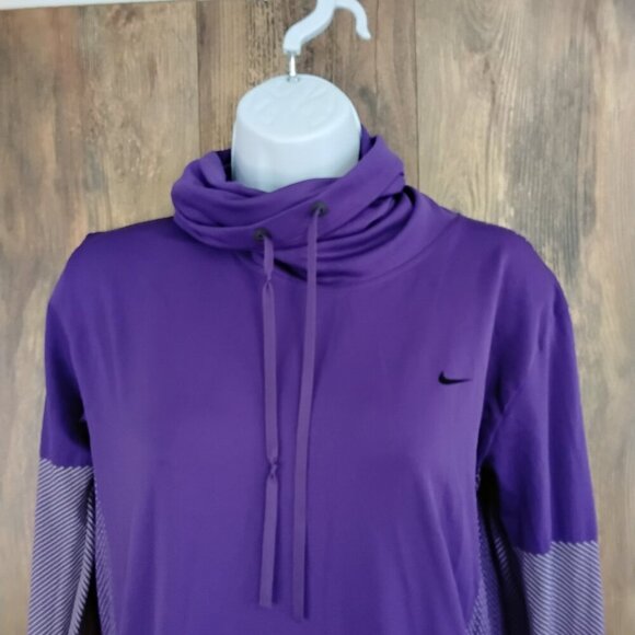 Nike Dri Fit Funnel Neck Shirt Purple Women's Small - Picture 1 of 5
